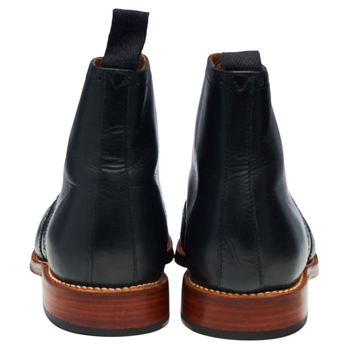 'Alfred' Black Leather Brogue Boots UK 10 G