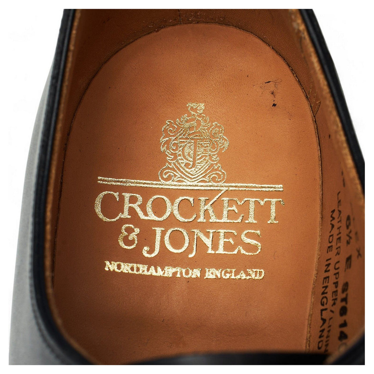 'Alex' Black Leather Wholecut Oxford UK 6.5 E