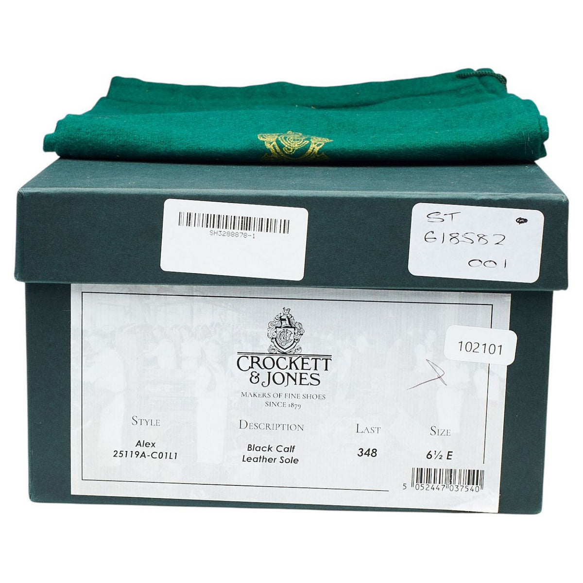 'Alex' Black Leather Wholecut Oxford UK 6.5 E