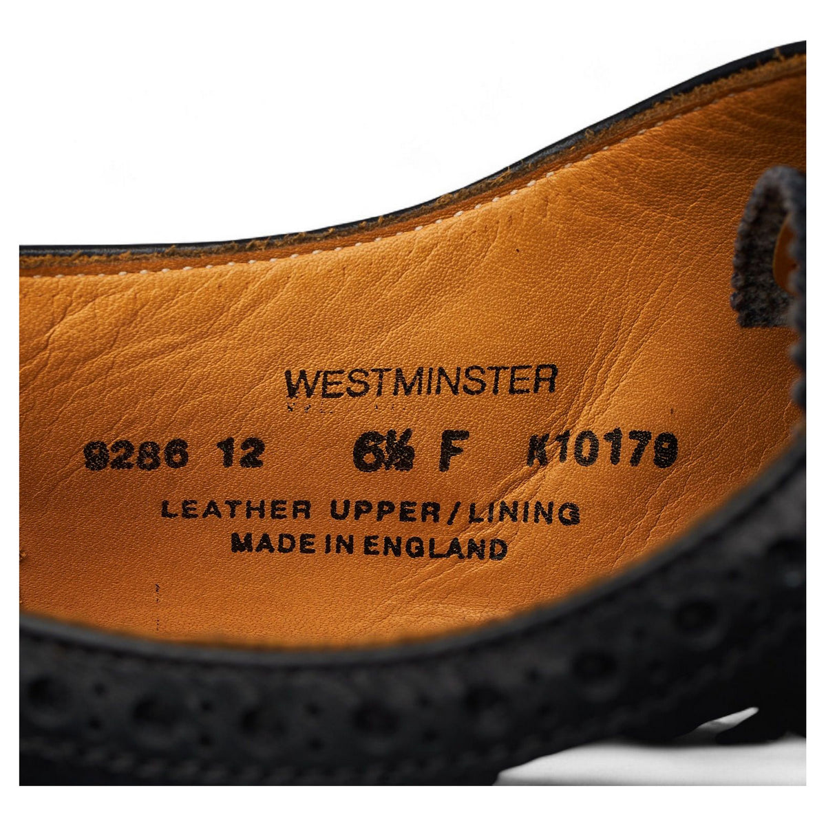 'Westminster' Black Leather Oxford Brogues UK 6.5 F
