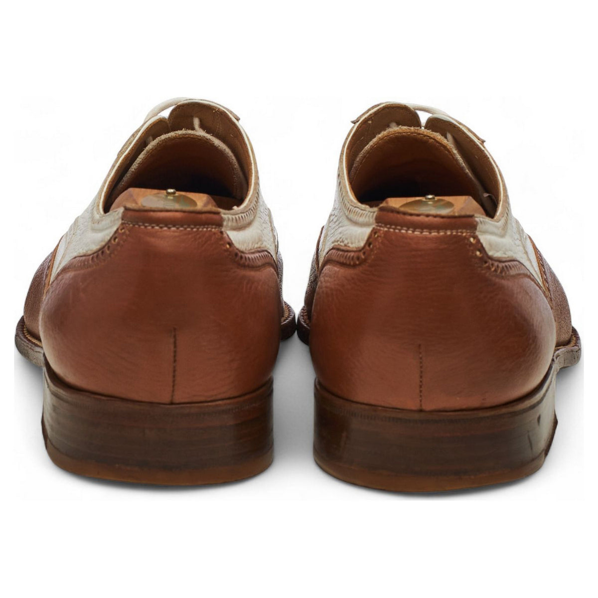 Tan Brown & White Leather Spectator Brogues UK 10 US 10.5