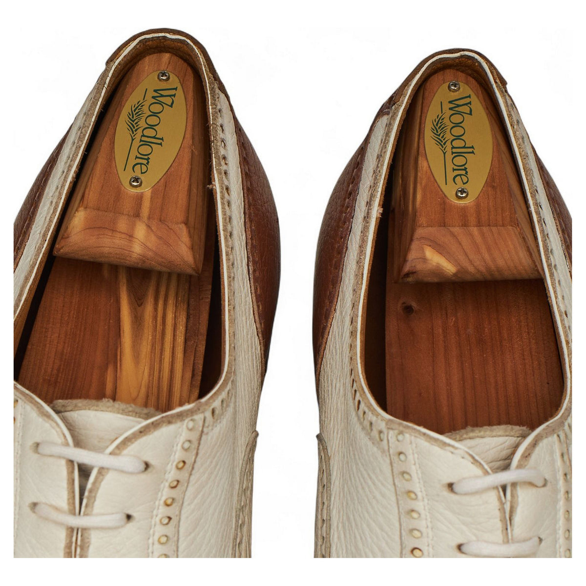 Tan Brown & White Leather Spectator Brogues UK 10 US 10.5