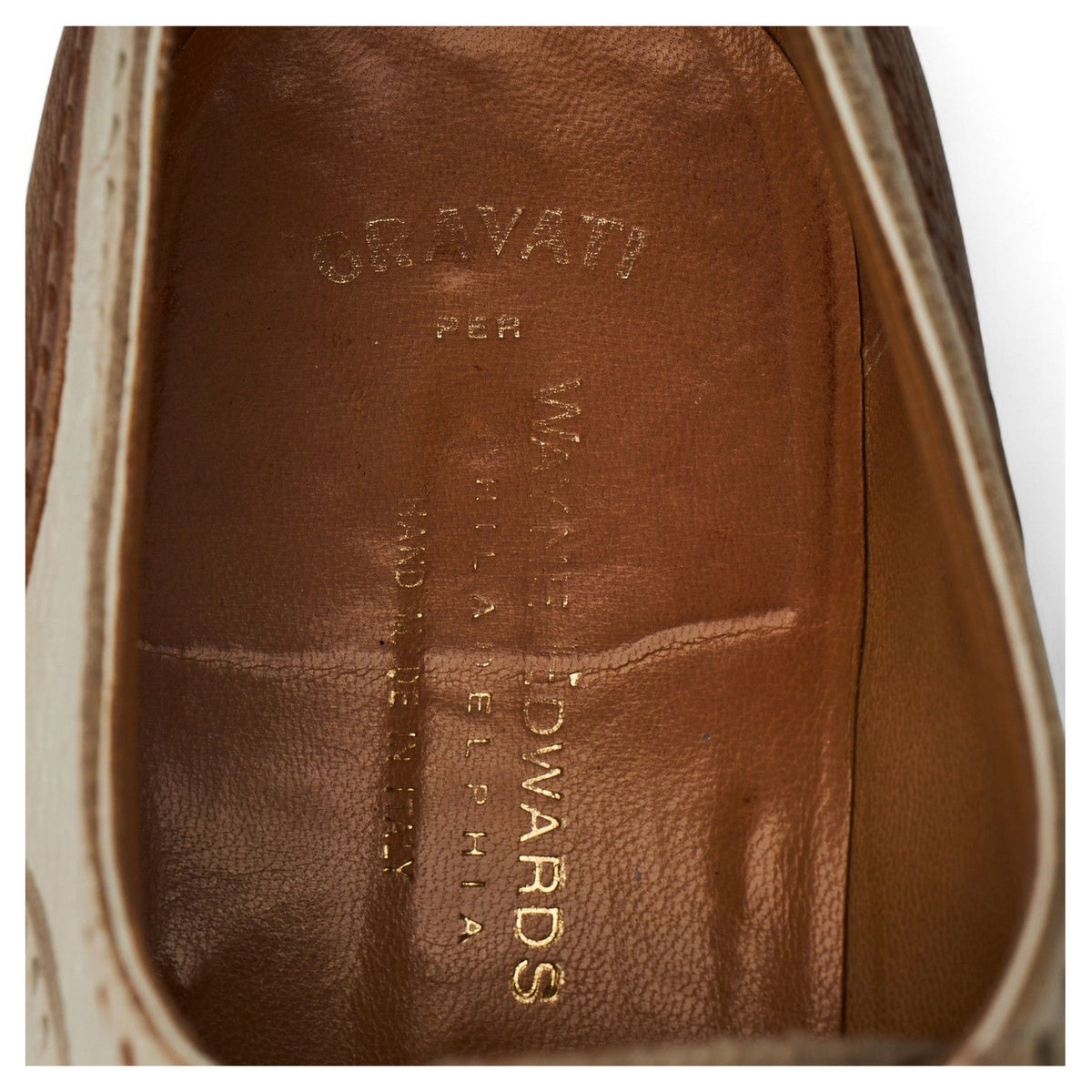 Tan Brown & White Leather Spectator Brogues UK 10 US 10.5