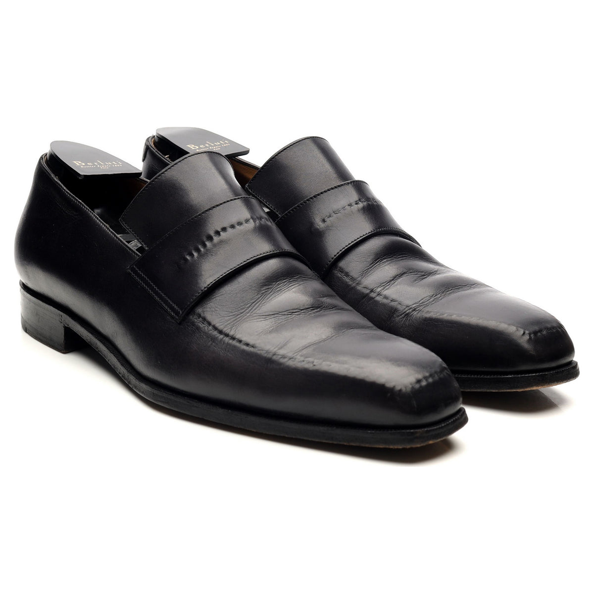 Black Leather Loafers UK 10