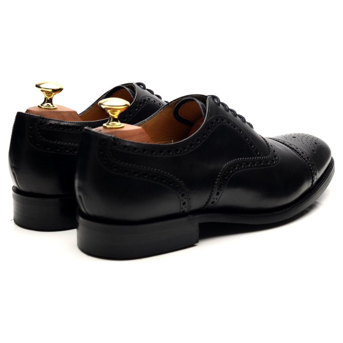 &#39;Mirfield&#39; Black Leather Oxford Brogues UK 7.5 F