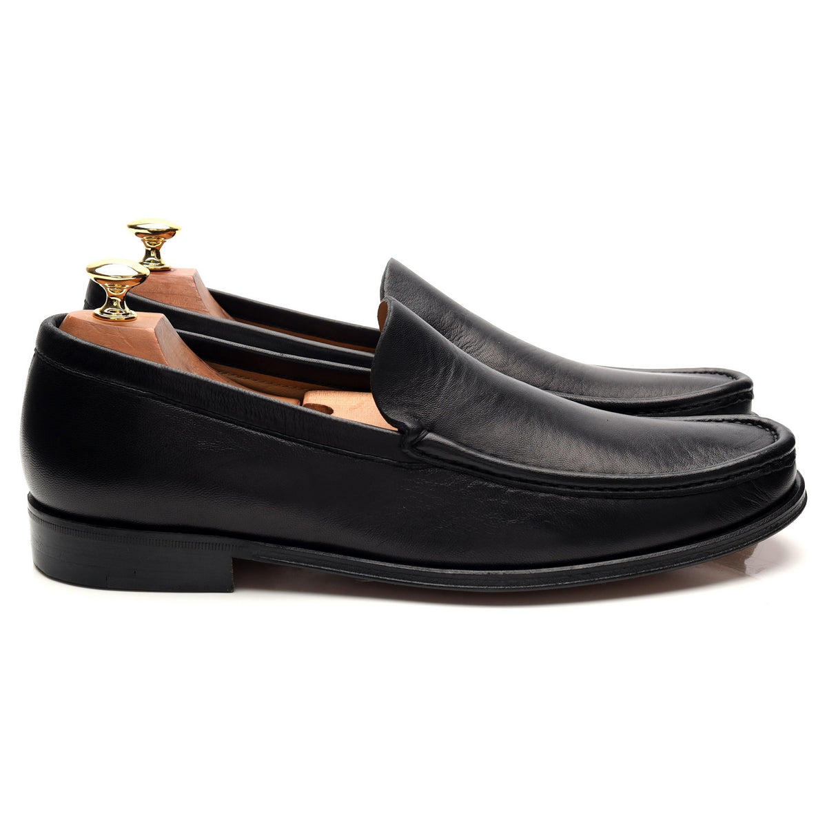 &#39;Fabian&#39; Black Leather Loafers UK 9 F