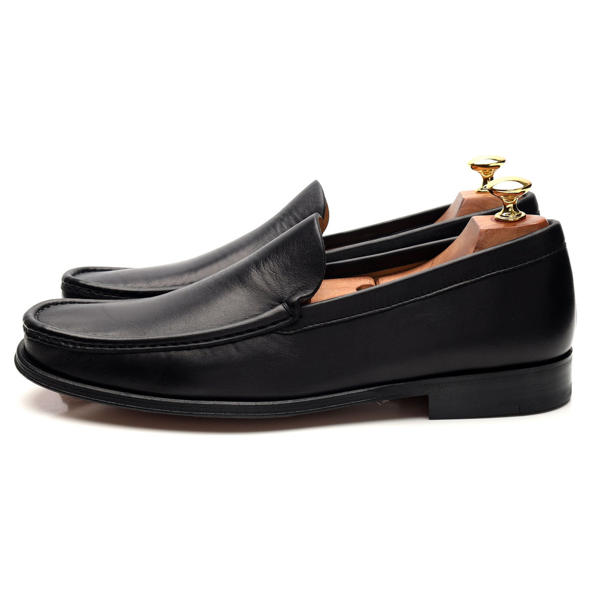 &#39;Fabian&#39; Black Leather Loafers UK 9 F