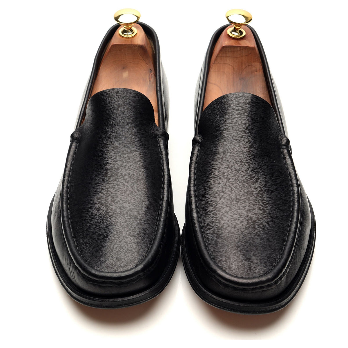 &#39;Fabian&#39; Black Leather Loafers UK 9 F