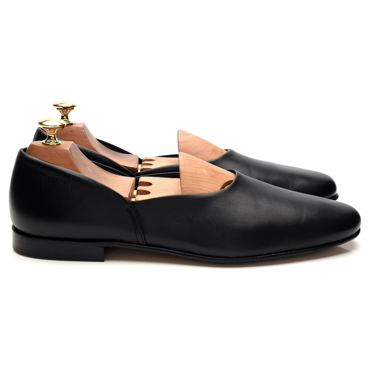 &#39;Ajax&#39; Black Leather Slippers UK 9 F