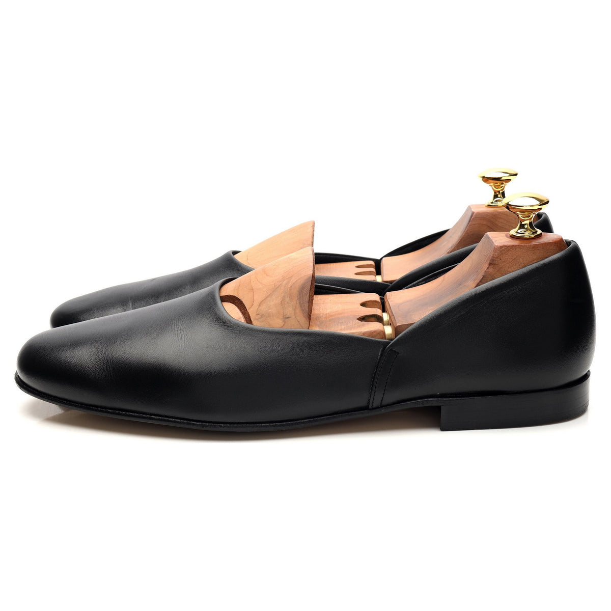 &#39;Ajax&#39; Black Leather Slippers UK 9 F