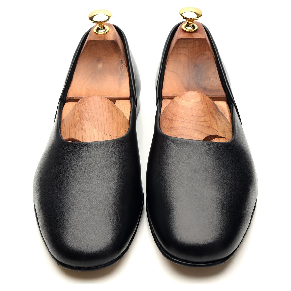 &#39;Ajax&#39; Black Leather Slippers UK 9 F