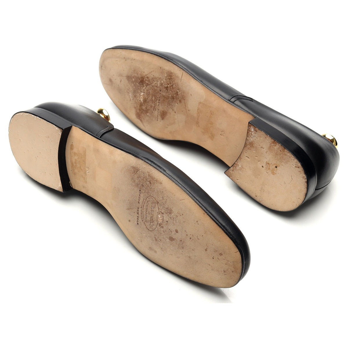 &#39;Ajax&#39; Black Leather Slippers UK 9 F