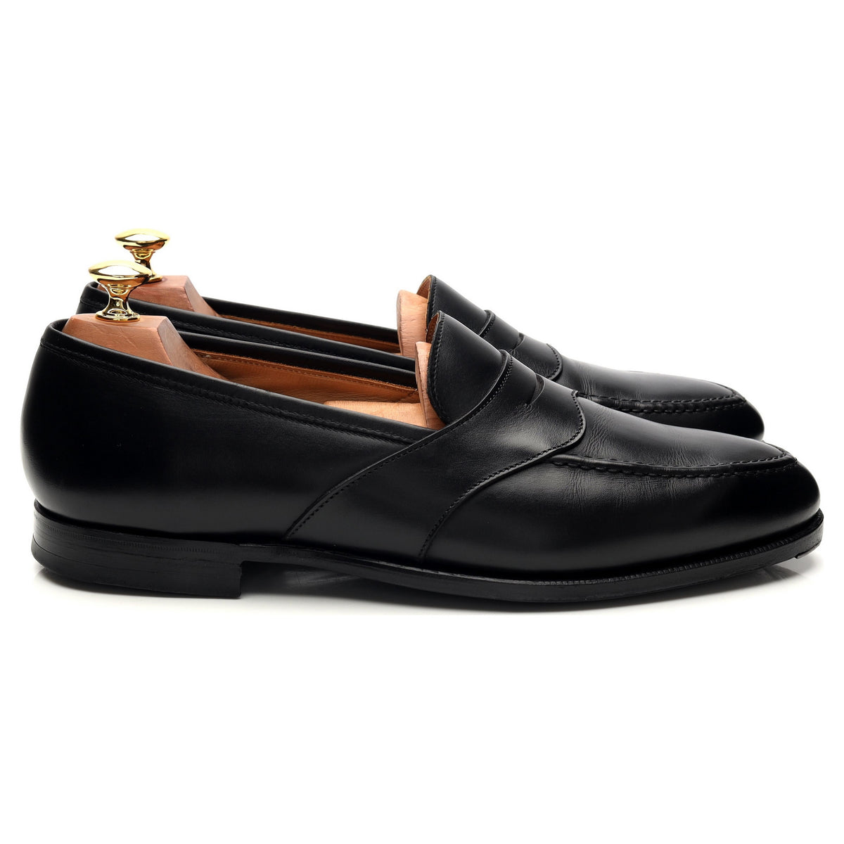 &#39;Bradley&#39; Black Leather Loafers UK 9 E