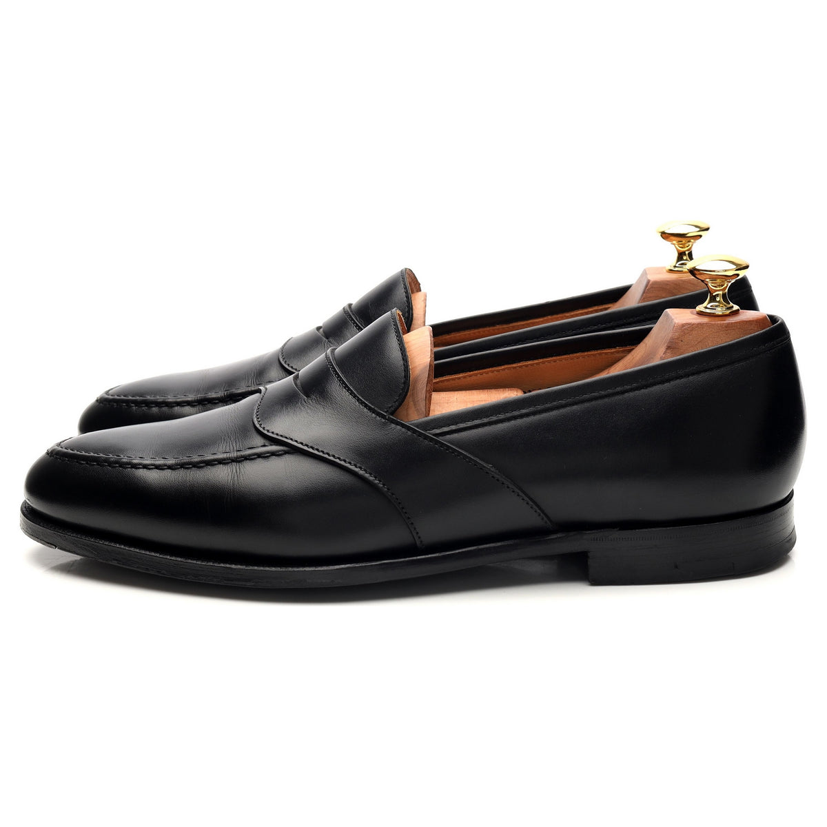 &#39;Bradley&#39; Black Leather Loafers UK 9 E