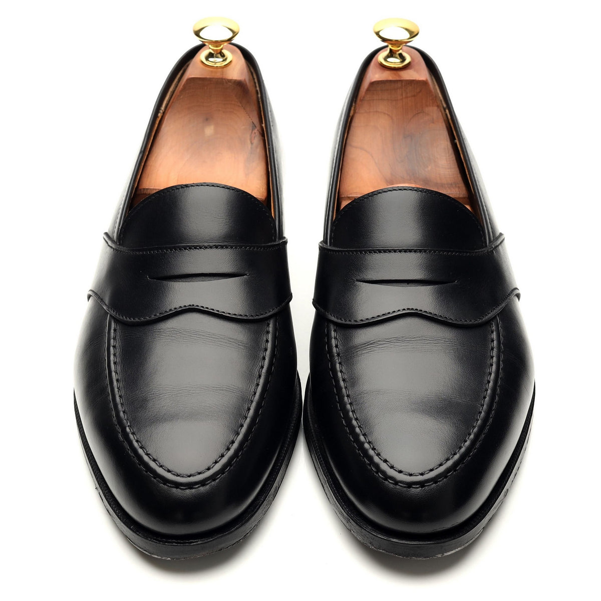 &#39;Bradley&#39; Black Leather Loafers UK 9 E