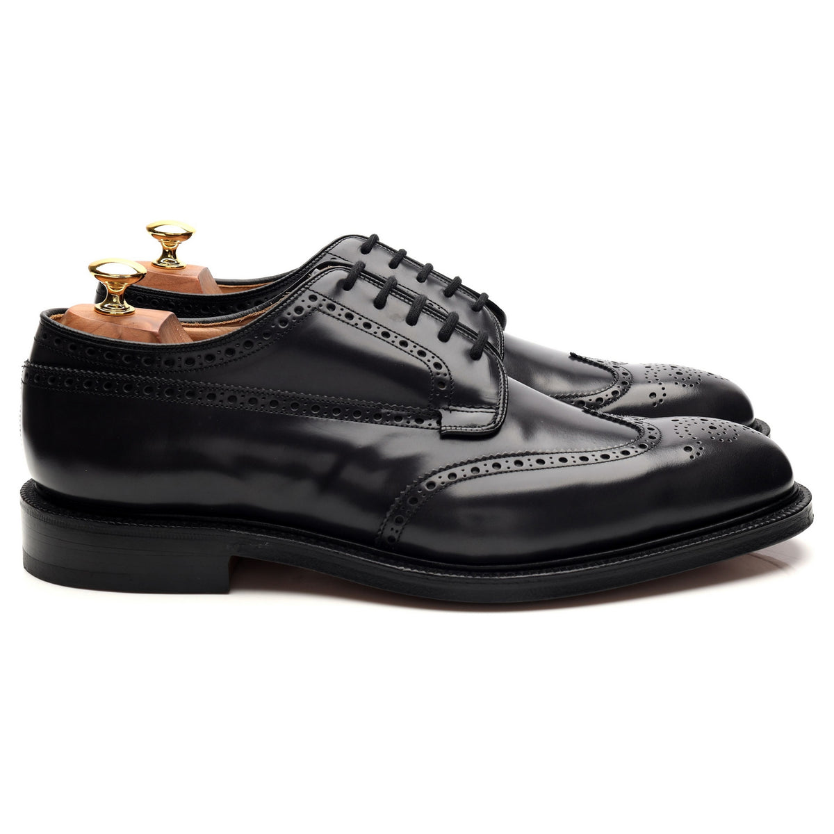 &#39;Grafton&#39; Dark Grey Leather Derby Brogues UK 10.5 F