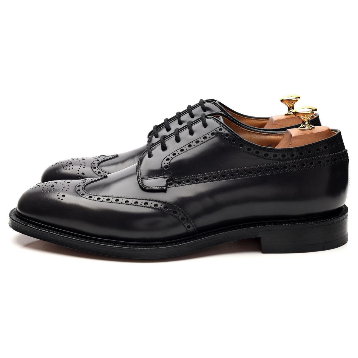 &#39;Grafton&#39; Dark Grey Leather Derby Brogues UK 10.5 F