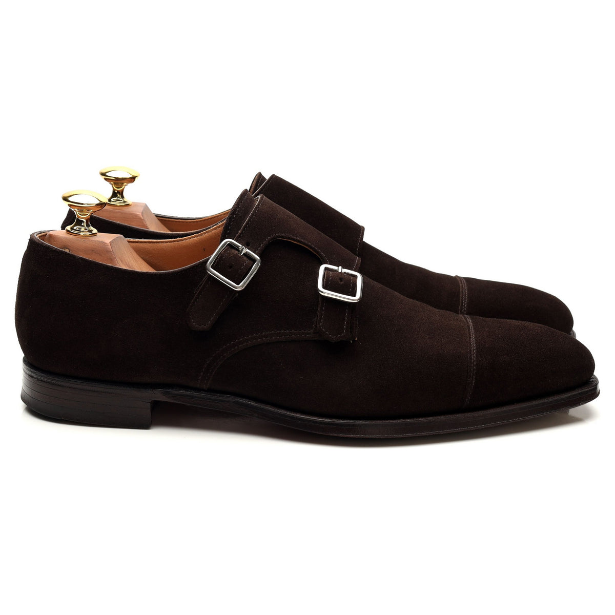 &#39;Lowndes&#39; Dark Brown Suede Monk Strap UK 6.5 E