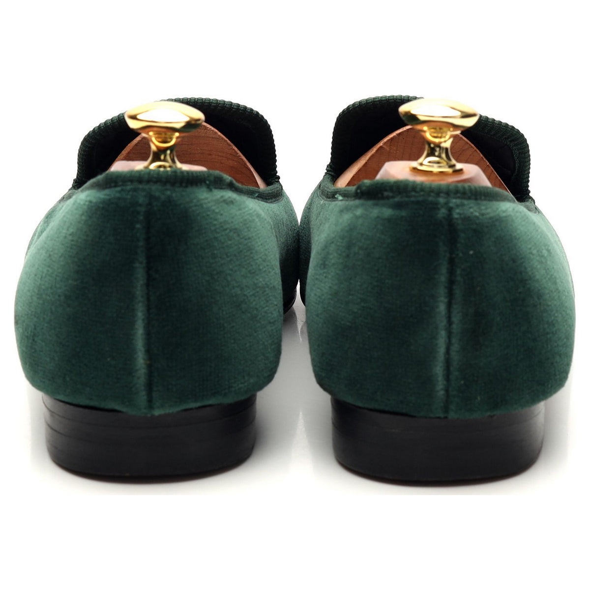 Dark Green Velvet Slippers UK 9.5