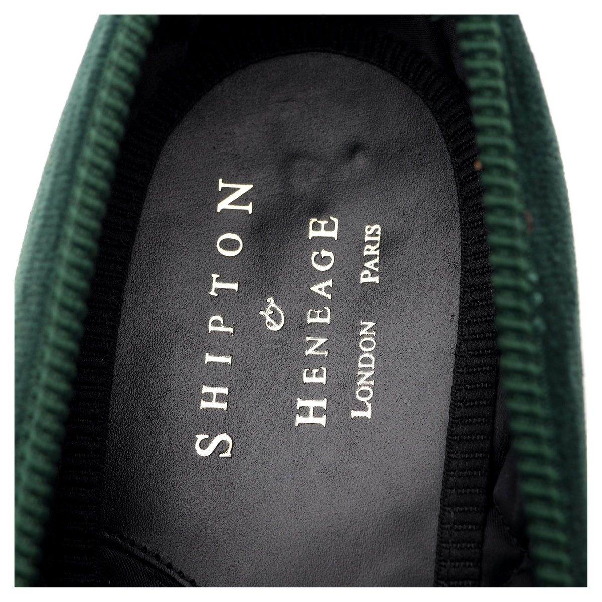 Dark Green Velvet Slippers UK 9.5