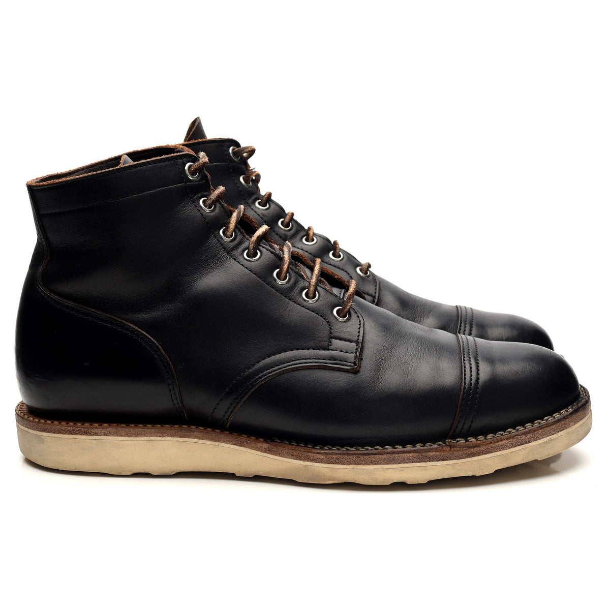 Black Leather Service Boots UK 11.5