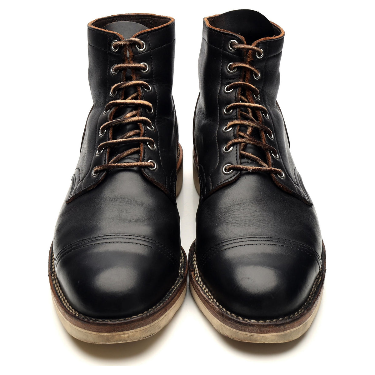 Black Leather Service Boots UK 11.5