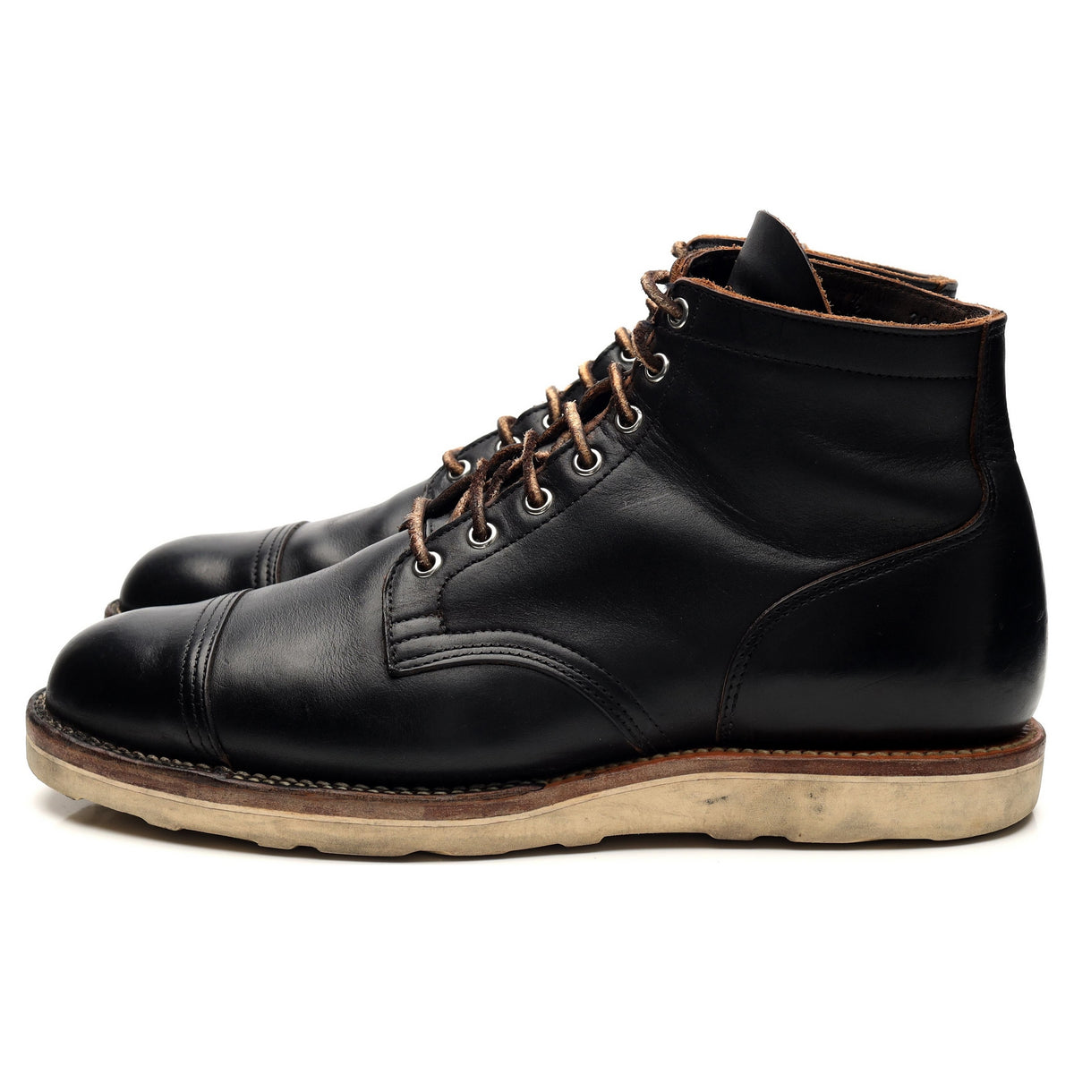 Black Leather Service Boots UK 11.5