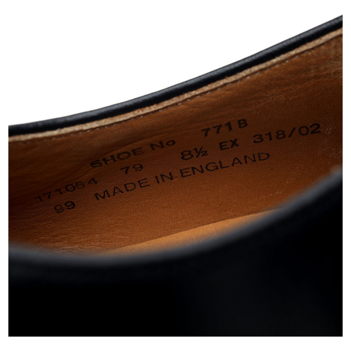 &#39;771&#39; Black Leather Derby UK 8.5 EX