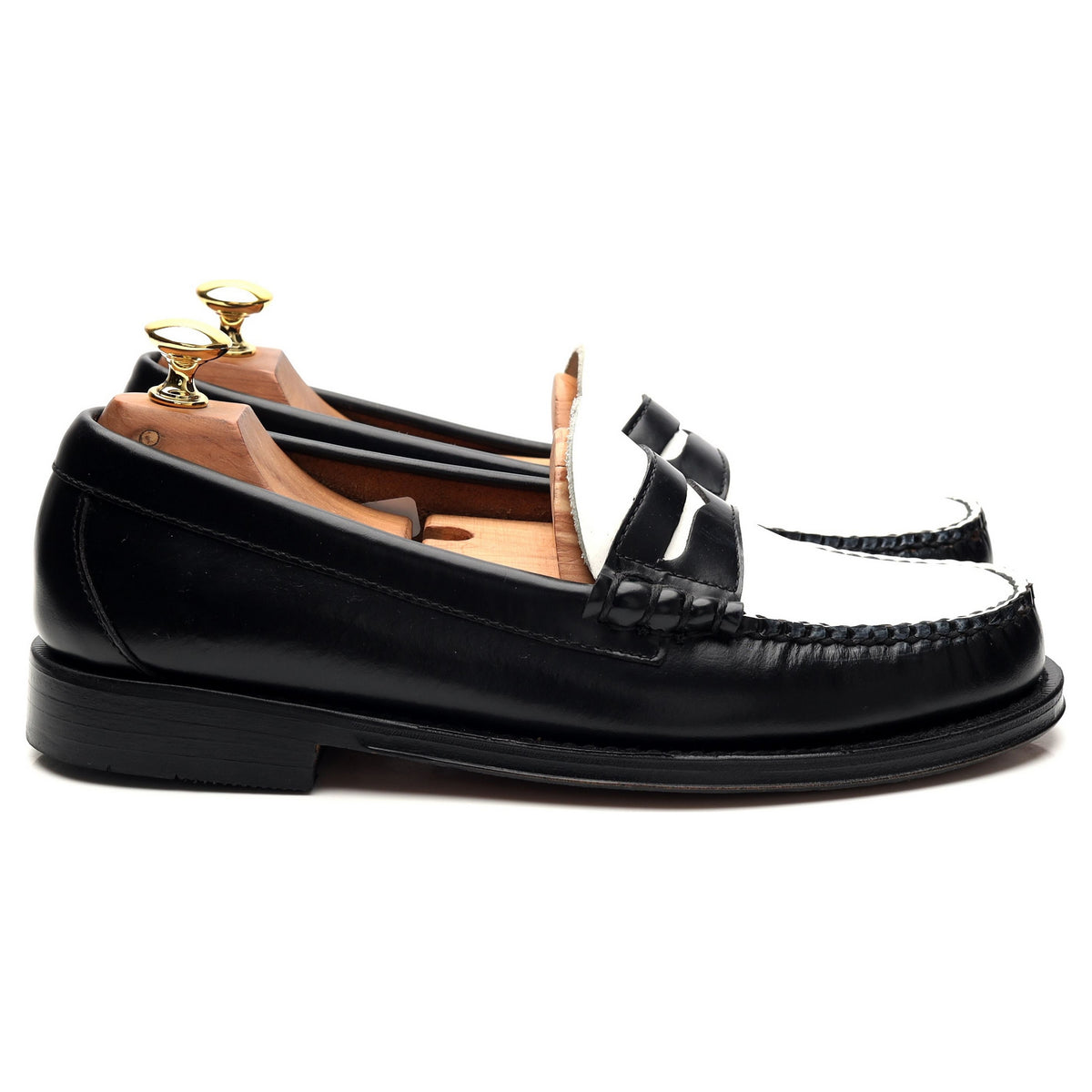 Weejuns &#39;Larson&#39; Black / White Leather Loafer UK 6.5