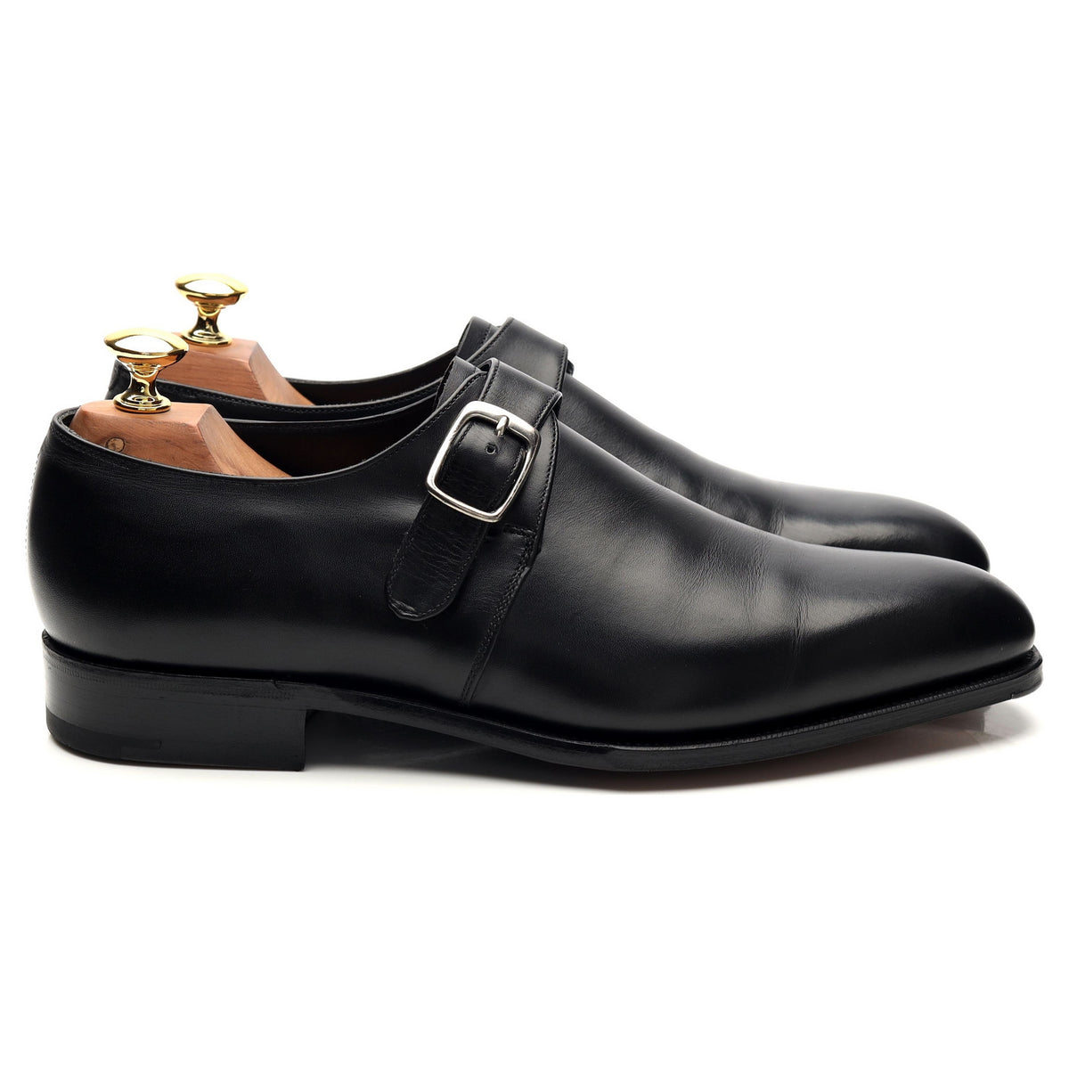 Black Leather Monk Strap UK 6.5 E