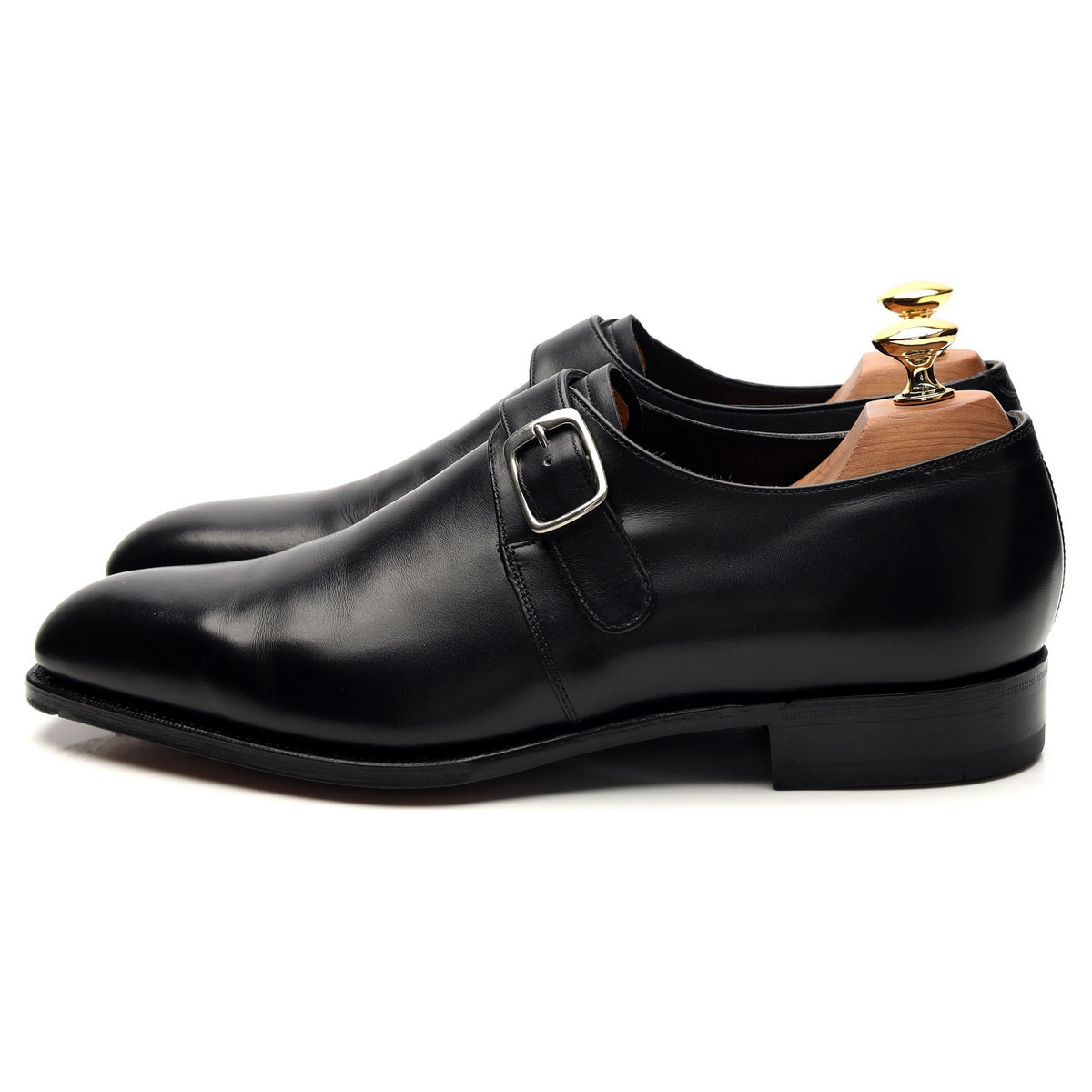 Black Leather Monk Strap UK 6.5 E