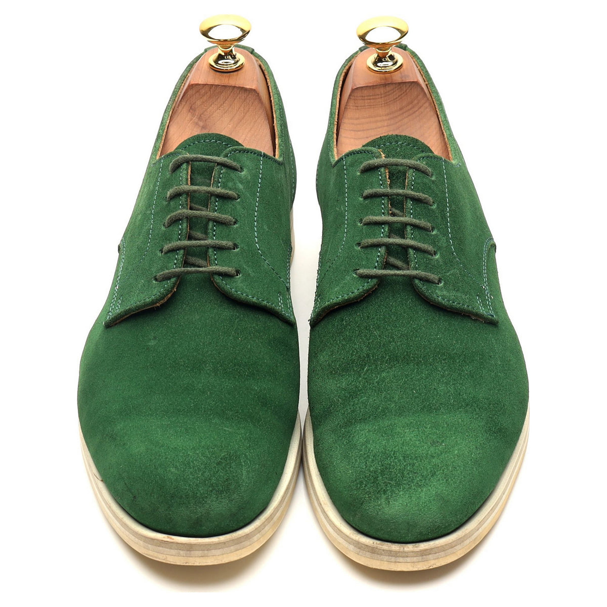 Women&#39;s Green Suede Derby UK 7 EU 40