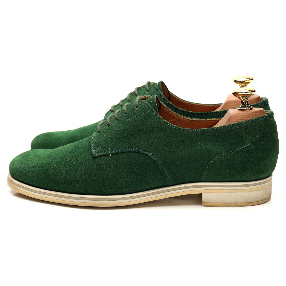 Women&#39;s Green Suede Derby UK 7 EU 40