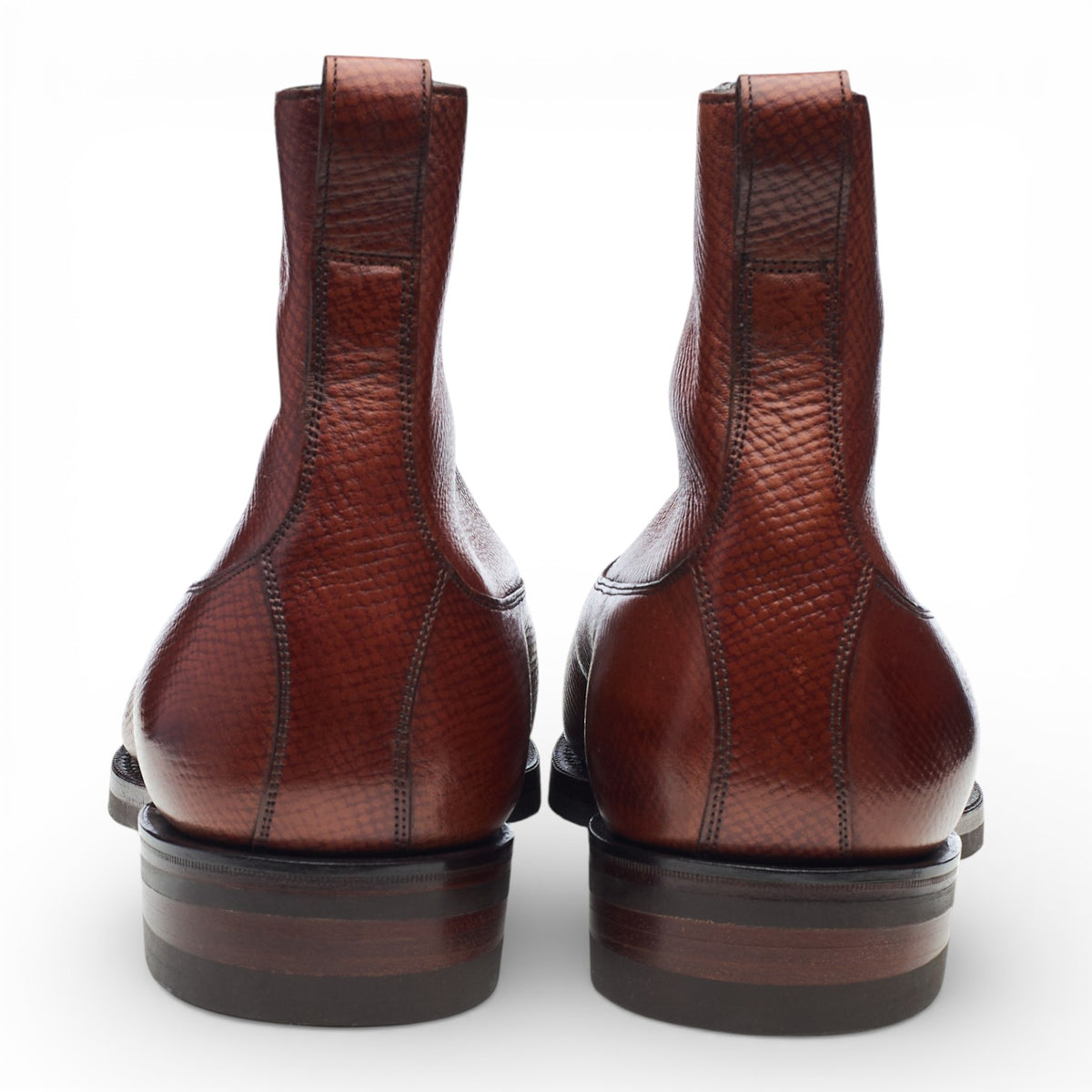 'Canterbury' Tan Brown Grain Leather Oxford Boots UK 9.5 E