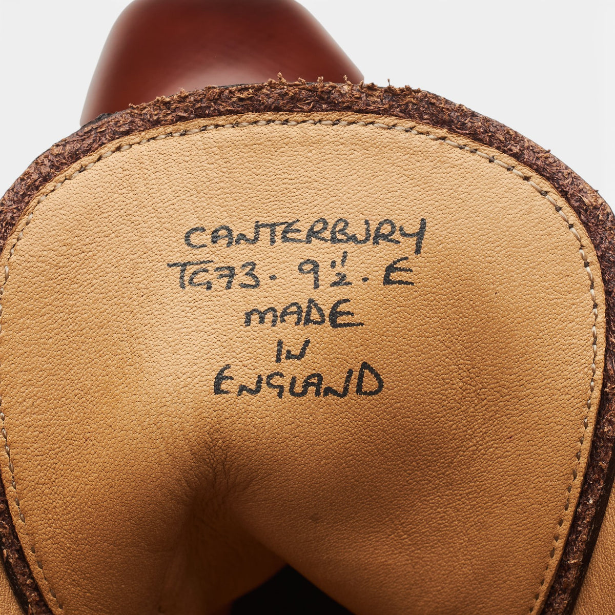 'Canterbury' Tan Brown Grain Leather Oxford Boots UK 9.5 E