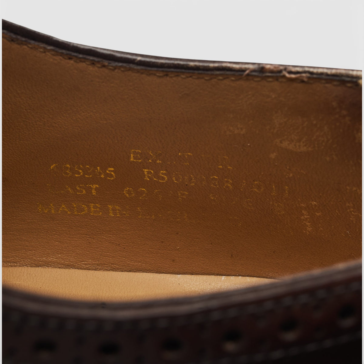 1880 'Exeter' Dark Brown Leather Oxford Brogues UK 8 F