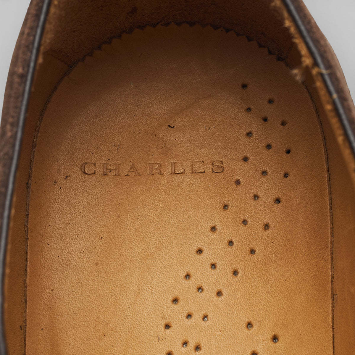 Charles Tyrwhitt Dark Brown Suede Wholecut UK 8.5