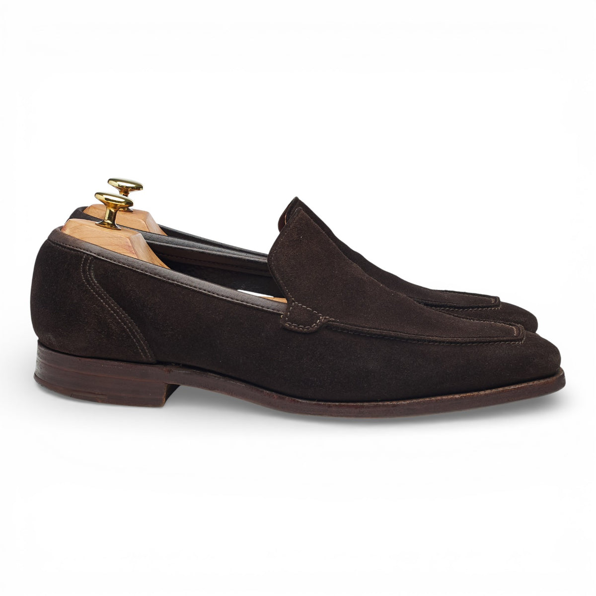 'Douglas' Dark Brown Suede Slip On Loafers UK 8 E