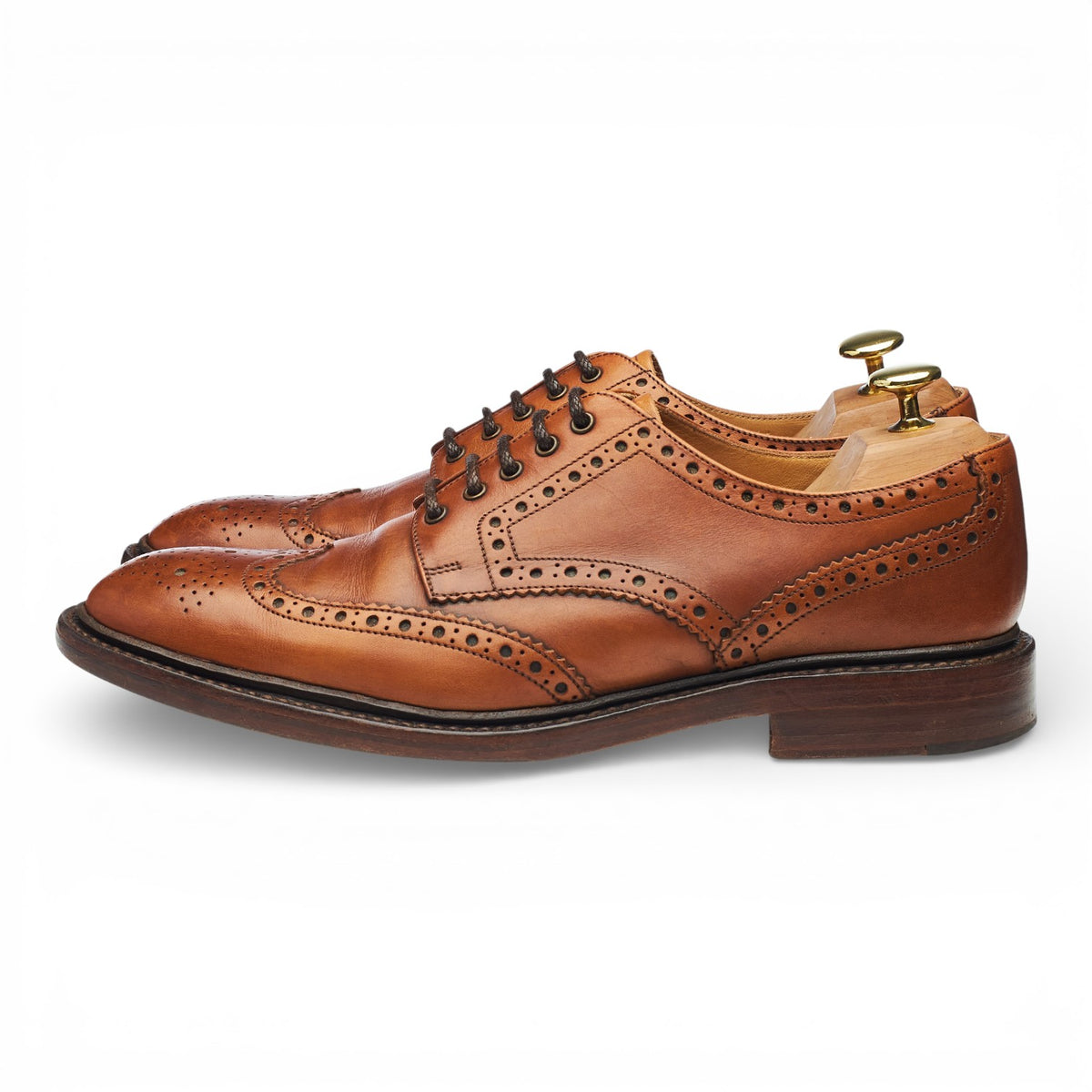 1880 'Chester' Tan Brown Leather Derby Brogues UK 8.5 F