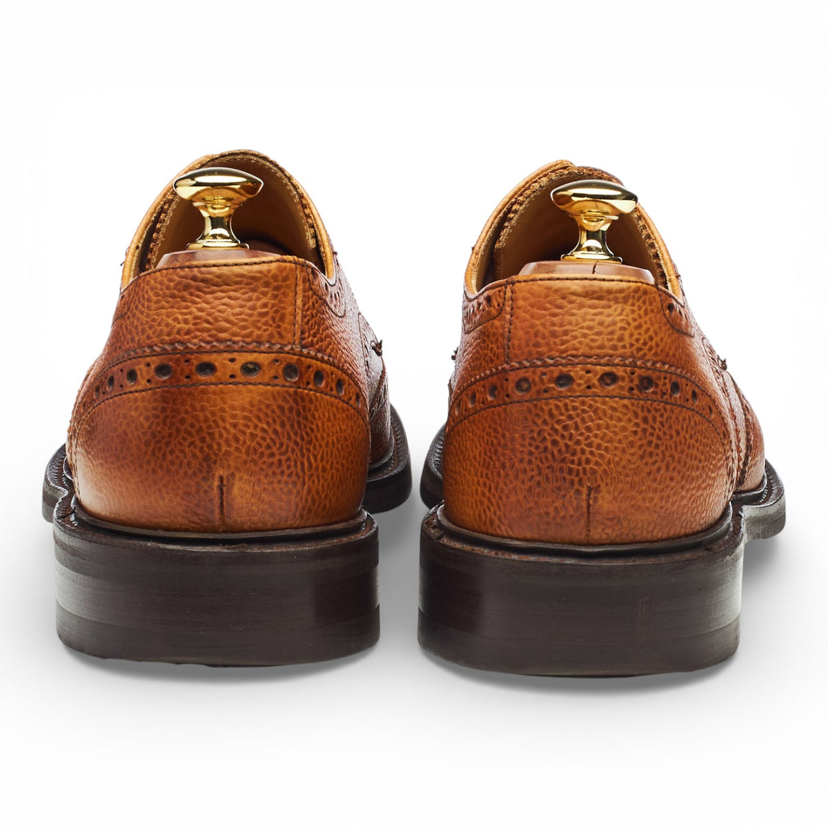 'Grassington' Tan Brown Grain Leather Derby Brogues UK 11 F