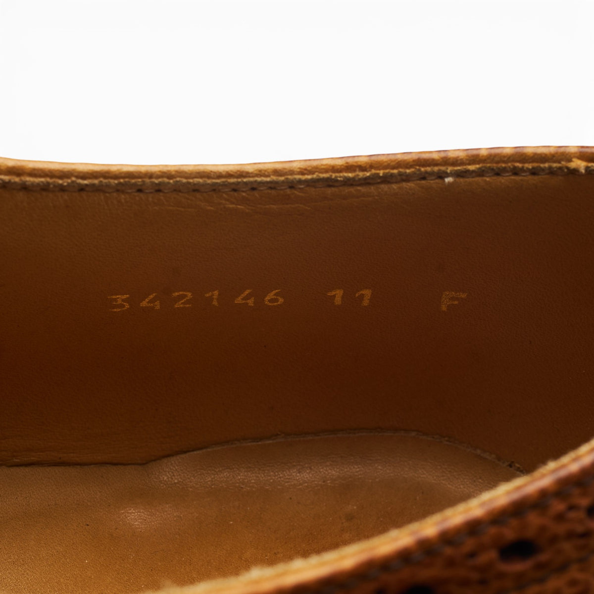 'Grassington' Tan Brown Grain Leather Derby Brogues UK 11 F