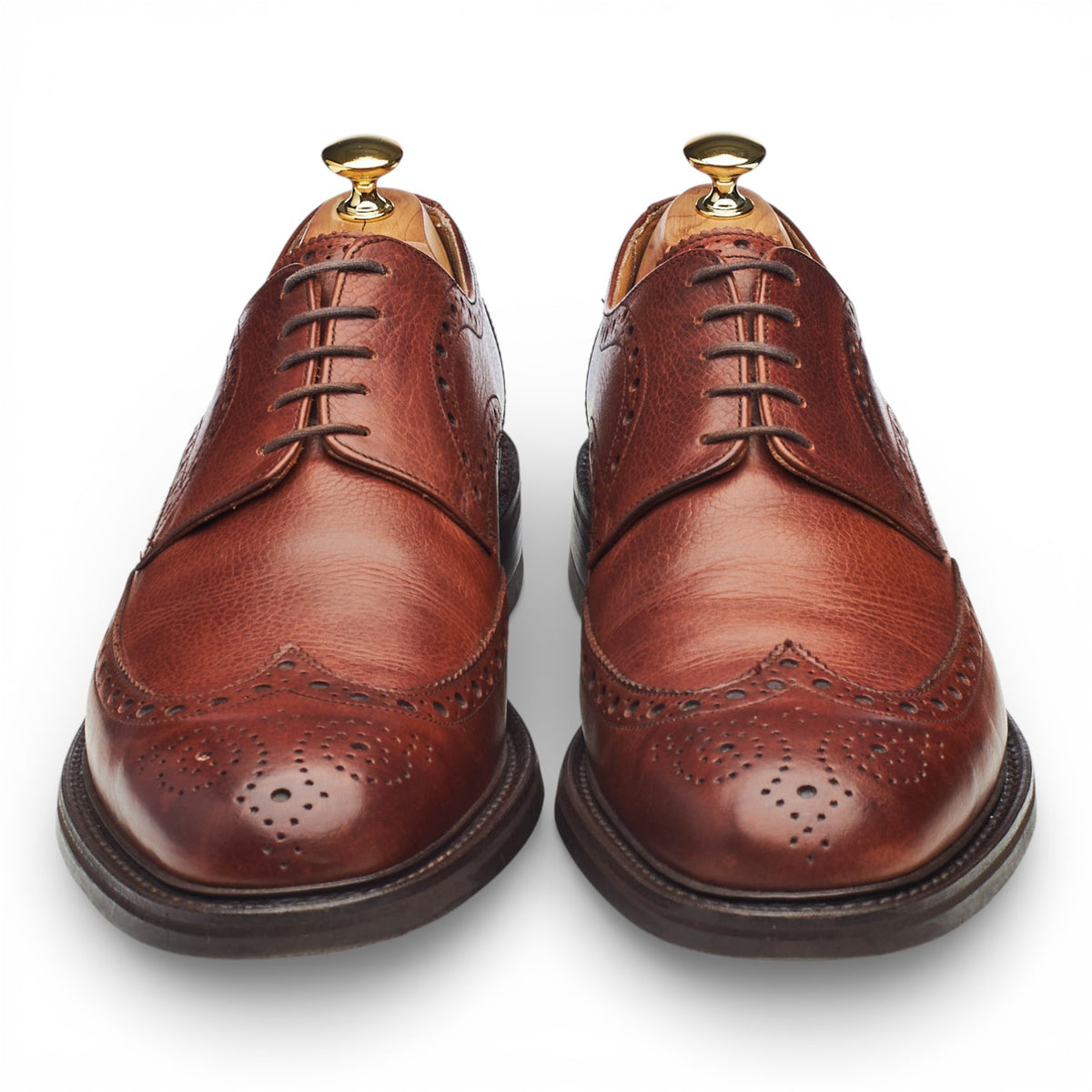 'Grassington' Brown Grain Leather Derby Brogues UK 11 F
