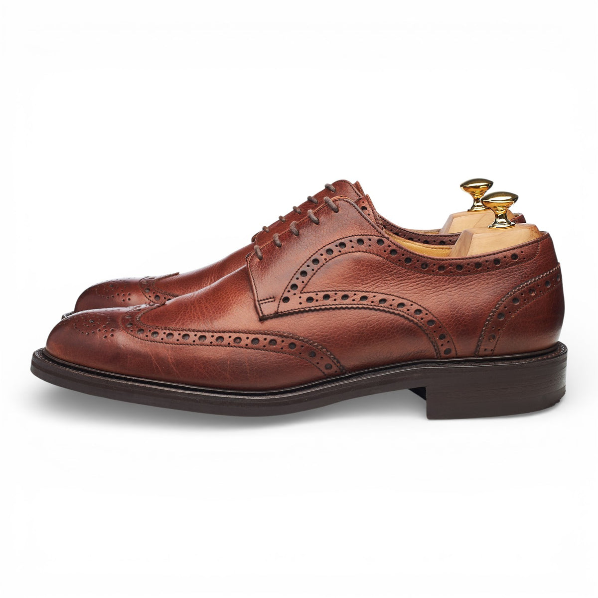'Grassington' Brown Grain Leather Derby Brogues UK 11 F