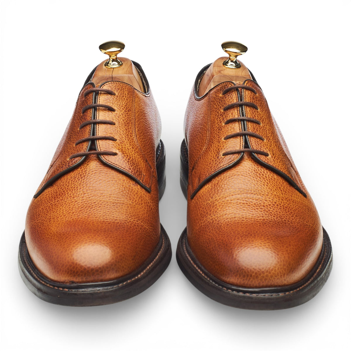 'Nairn' Tan Brown Grain Leather Derby UK 11 F