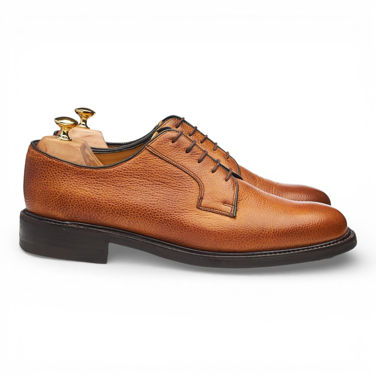 'Nairn' Tan Brown Grain Leather Derby UK 11 F