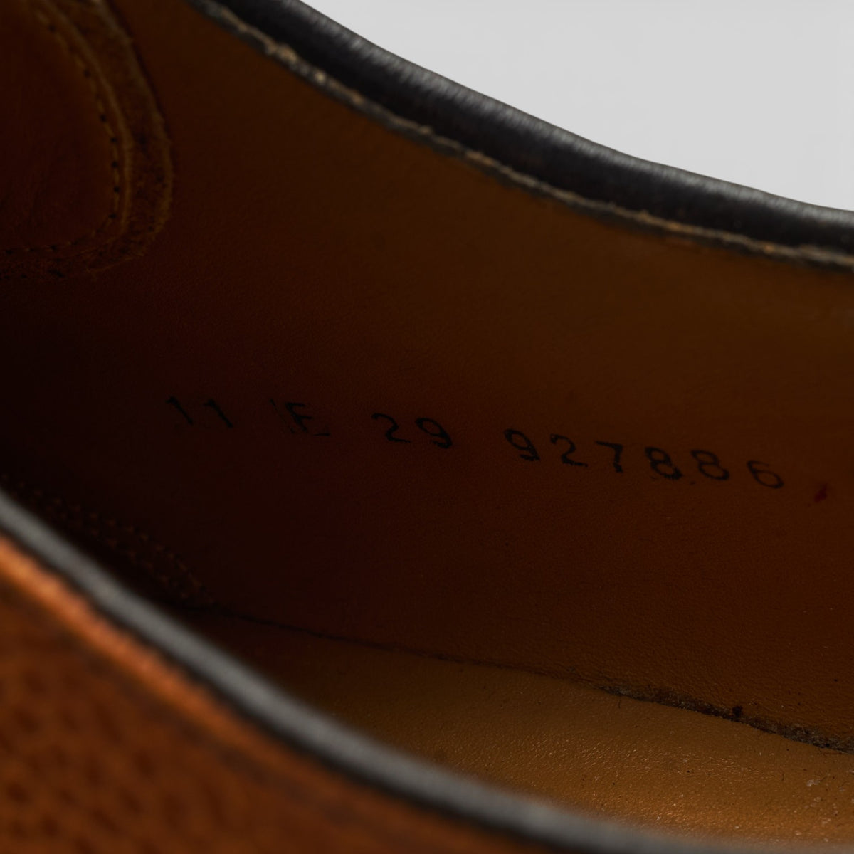 'Nairn' Tan Brown Grain Leather Derby UK 11 F