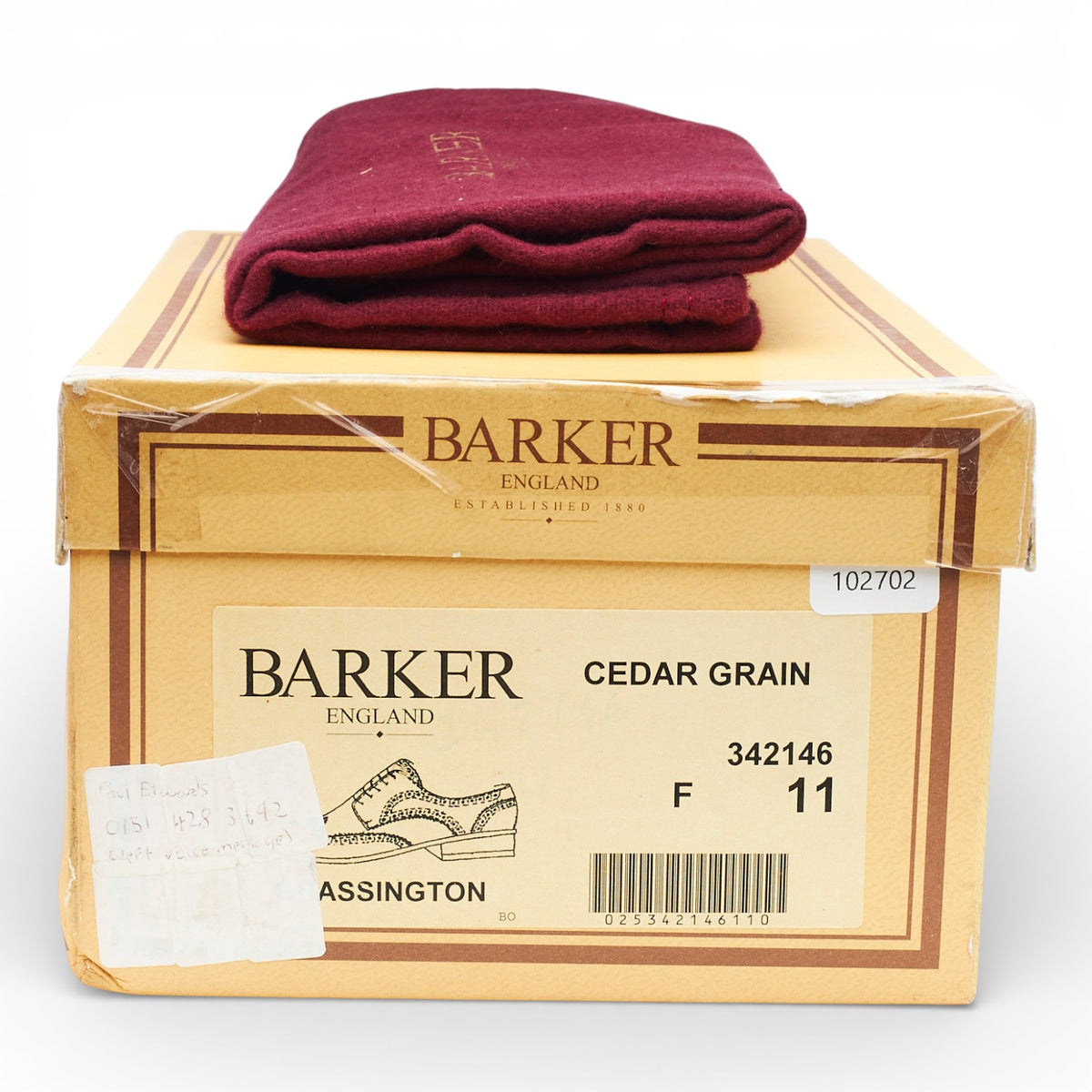 'Nairn' Tan Brown Grain Leather Derby UK 11 F