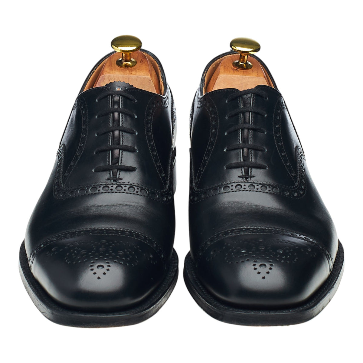 'Diplomat' Black Leather Oxford Brogues UK 8 F