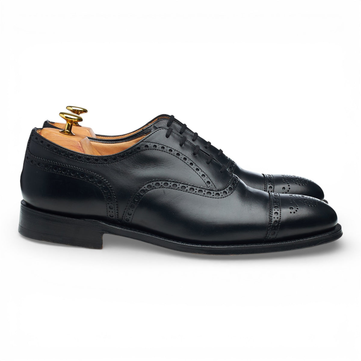 'Diplomat' Black Leather Oxford Brogues UK 8 F