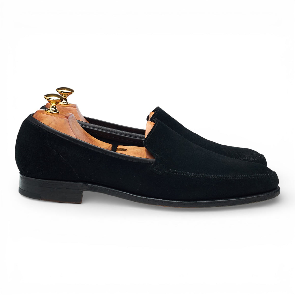 New & Lingwood 'Eton' Black Suede Slip On Loafers UK 10 E